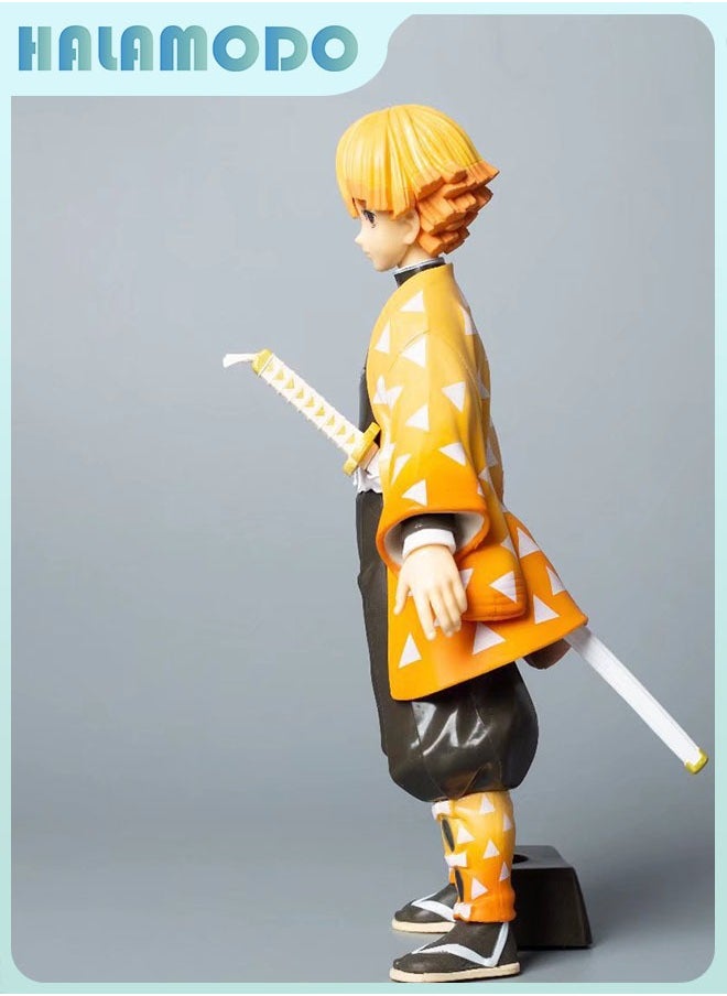 Zenitsu Agatsuma Standing Pose Action Figure 24cm，Perfect Birthday Toy for Kids
