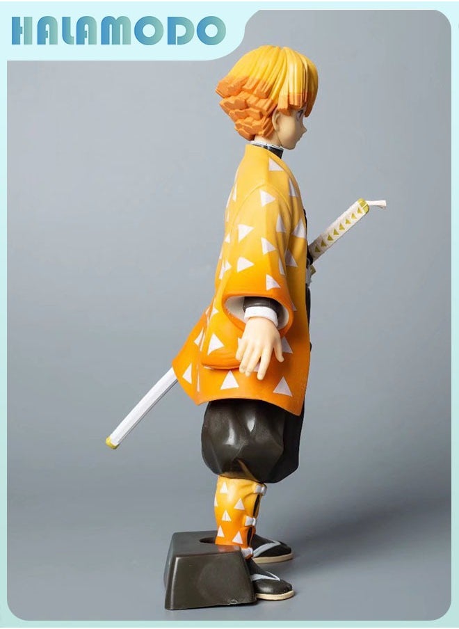 Zenitsu Agatsuma Standing Pose Action Figure 24cm，Perfect Birthday Toy for Kids