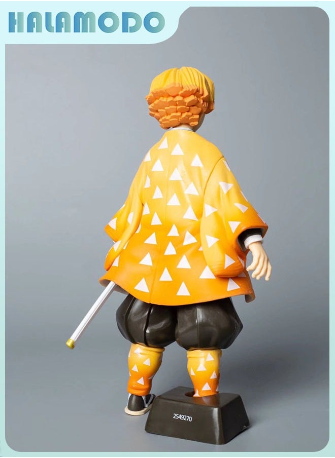 Zenitsu Agatsuma Standing Pose Action Figure 24cm，Perfect Birthday Toy for Kids