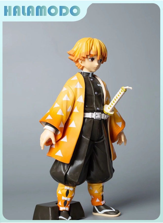 Zenitsu Agatsuma Standing Pose Action Figure 24cm，Perfect Birthday Toy for Kids