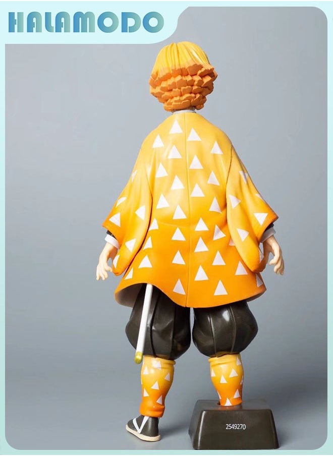 Zenitsu Agatsuma Standing Pose Action Figure 24cm，Perfect Birthday Toy for Kids