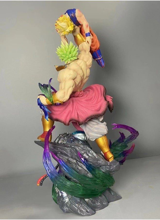 Dragon Ball Broly and Goku fighting Action Figure Decorative Resin Sculpture Home Decor Statue, Art Figurine Home Ornament Decoration for Office, Living Room, Bedroom, Book Shelf, TV Cabinet, Desktop