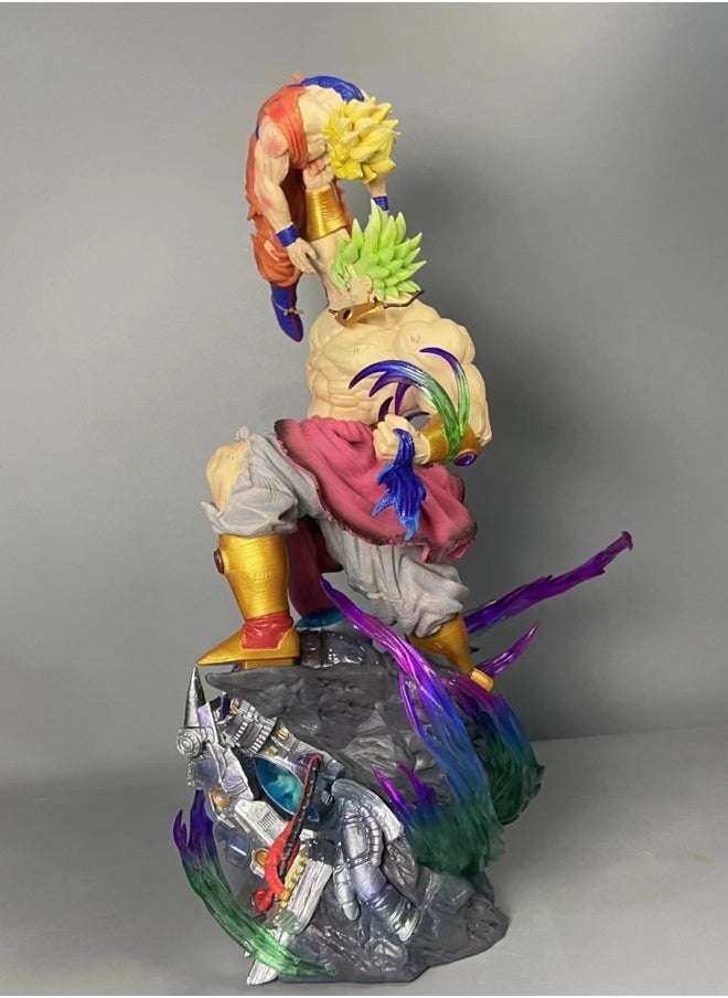 Dragon Ball Broly and Goku fighting Action Figure Decorative Resin Sculpture Home Decor Statue, Art Figurine Home Ornament Decoration for Office, Living Room, Bedroom, Book Shelf, TV Cabinet, Desktop