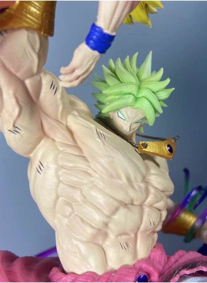 Dragon Ball Broly and Goku fighting Action Figure Decorative Resin Sculpture Home Decor Statue, Art Figurine Home Ornament Decoration for Office, Living Room, Bedroom, Book Shelf, TV Cabinet, Desktop