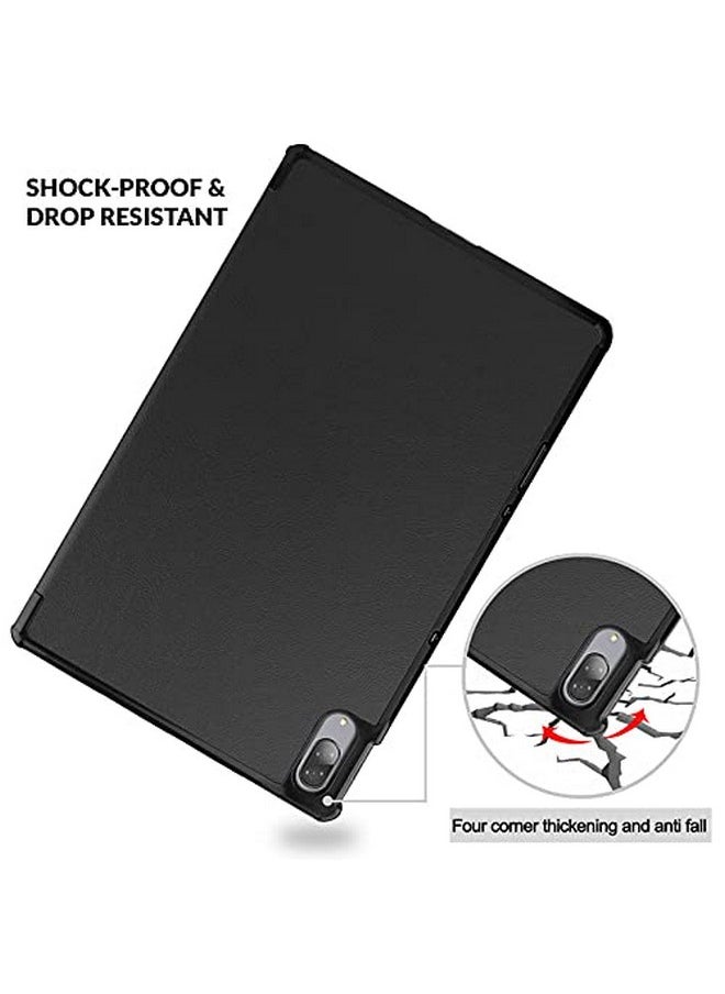Robustrion Smart Trifold Hard Back Flip Stand Case Cover for Lenovo Tab P11 Pro 11.5 inch TB-J706F/J706L -Black