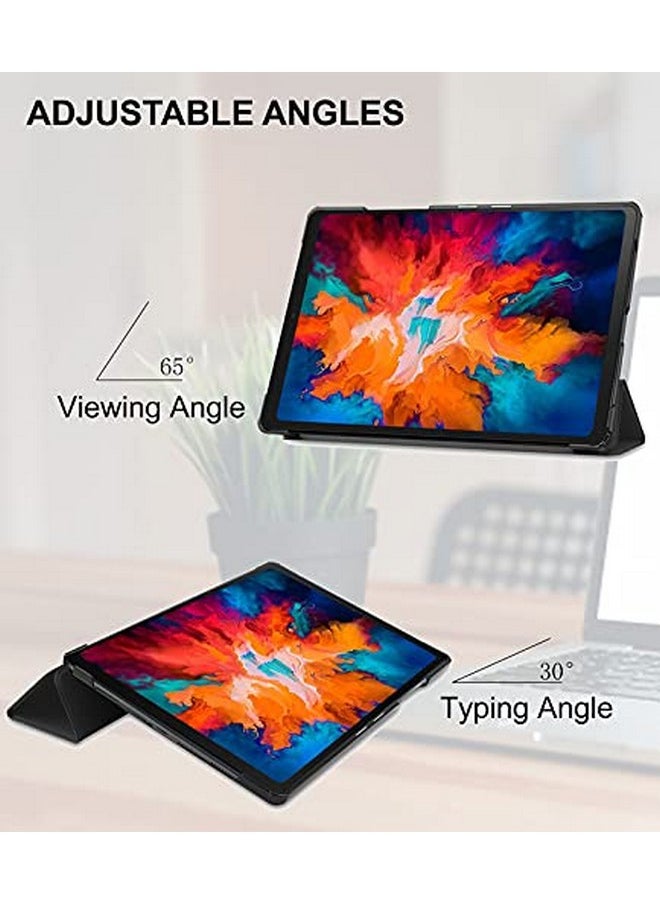 Robustrion Smart Trifold Hard Back Flip Stand Case Cover for Lenovo Tab P11 Pro 11.5 inch TB-J706F/J706L -Black