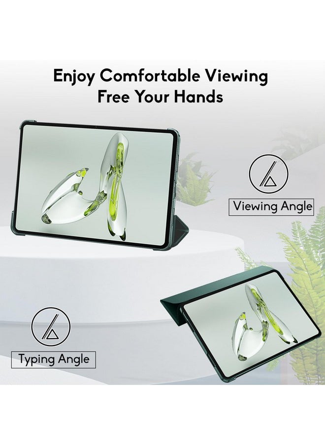 Robustrion Cover for OnePlus Pad Go Cover Case, Trifold Flip Case Cover for OnePlus Pad GO 11.35 inch with Translucent Back [Support Auto Sleep Wake] - Dark Green