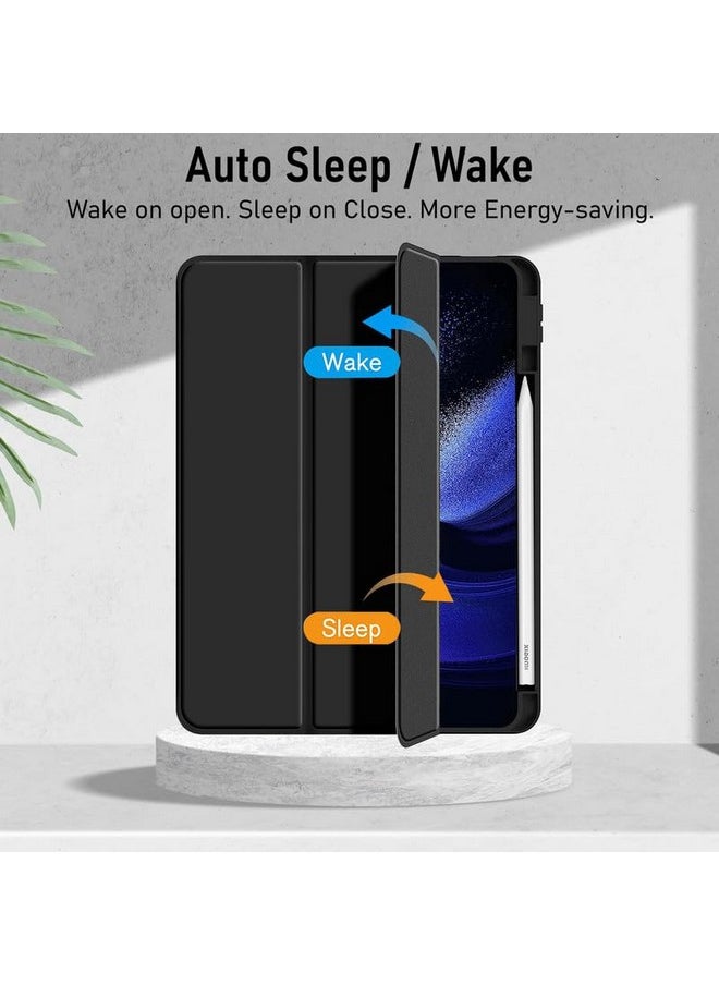 Robustrion Cover for Xiaomi Mi Pad 6 Cover, Trifold Flip Case Cover with Pencil Holder for Xiaomi Mi Pad 6 11 inch, Support Auto Sleep Wake - Black