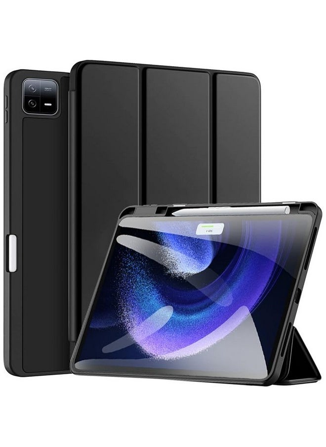 Robustrion Cover for Xiaomi Mi Pad 6 Cover, Trifold Flip Case Cover with Pencil Holder for Xiaomi Mi Pad 6 11 inch, Support Auto Sleep Wake - Black