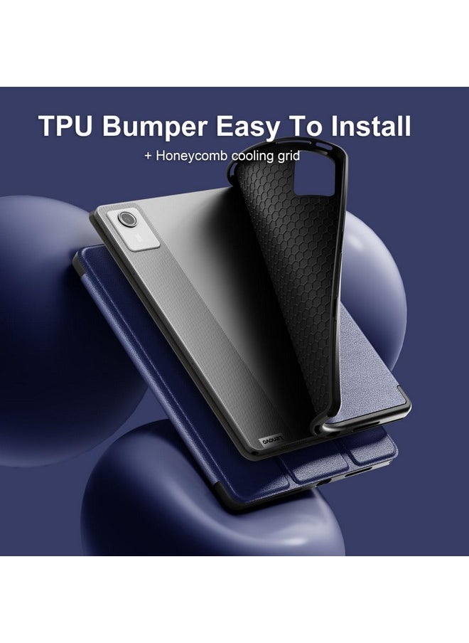 جراب YRH لجهاز Lenovo Tab M11 مع حامل قلم، غطاء خلفي ناعم من مادة TPU لجهاز Lenovo M11 اللوحي مقاس 11 بوصة TB330FU، أزرق داكن