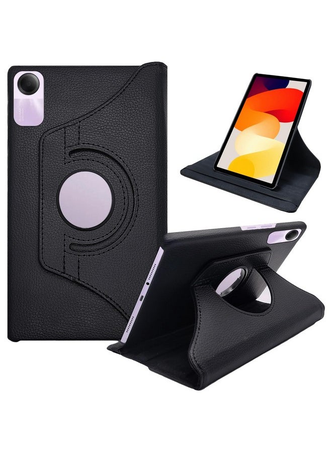 CEDO Redmi Pad SE (11 inch) Flip Cover | Leather Finish | 360 Degree Rotate Flip Cover | Shockproof Stylish Back Cover Case for Redmi Pad SE (11 inch) (Black)