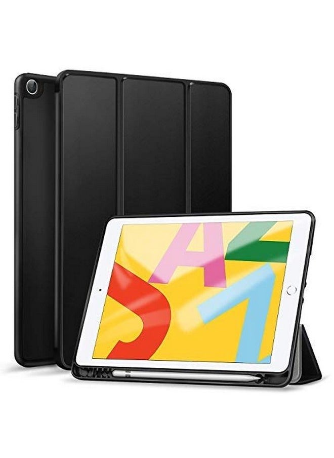 Robustrion Smart Flexible Trifold Flip Stand Case Cover with Pencil Holder for New iPad 9.7 inch 2018/2017 6th/5th Generation - Black