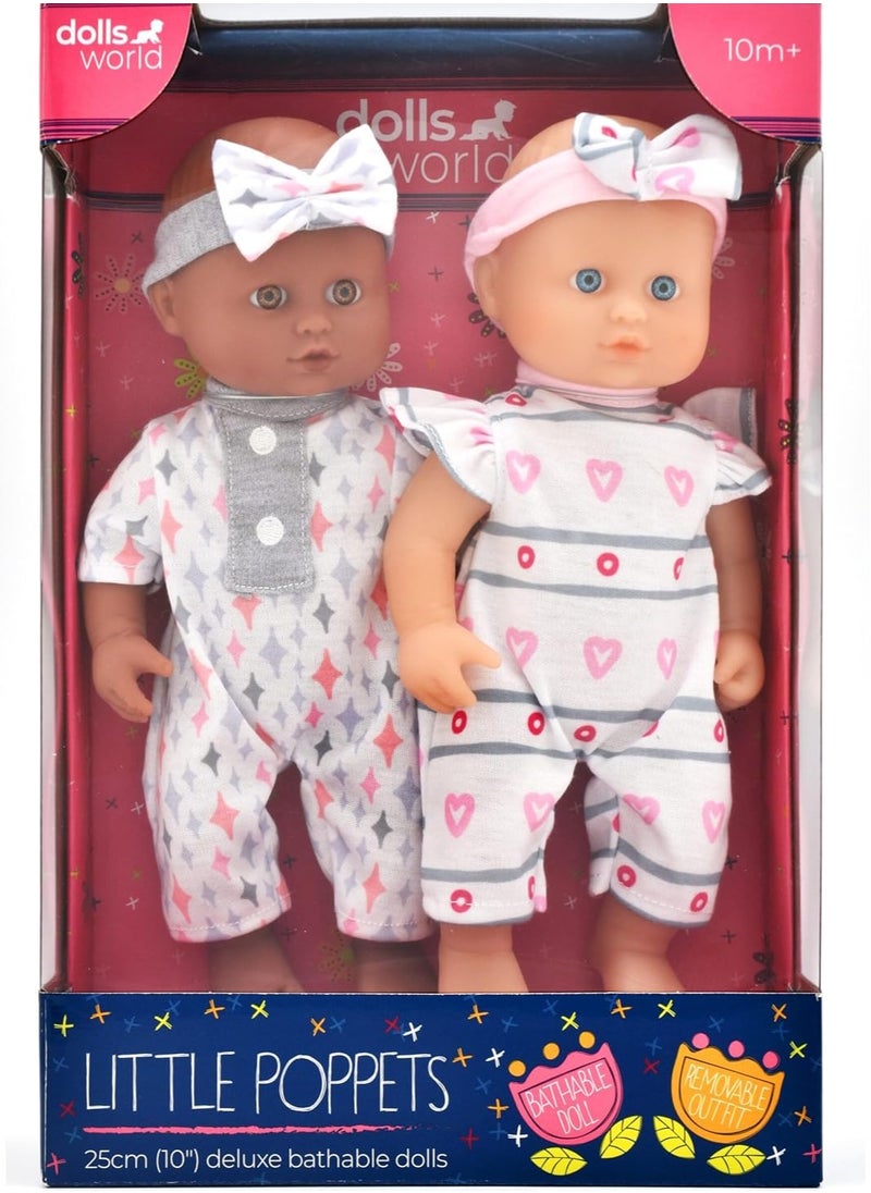 Dolls World Little Poppets Bathable Dolls - 10 Inches