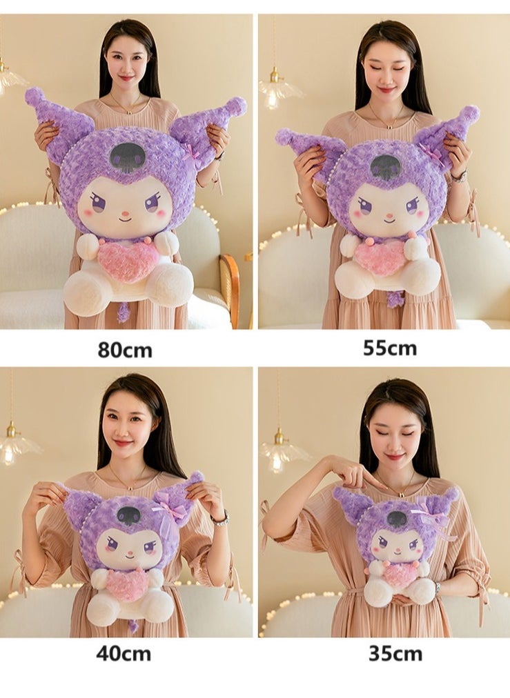 1 Pcs 40cm Sanrio Plush Toys Cute Stuffed Kuromi Doll Soft Anime Cartoon Plushie Home Decor Appease Girl Gift (Kuromi Purple)