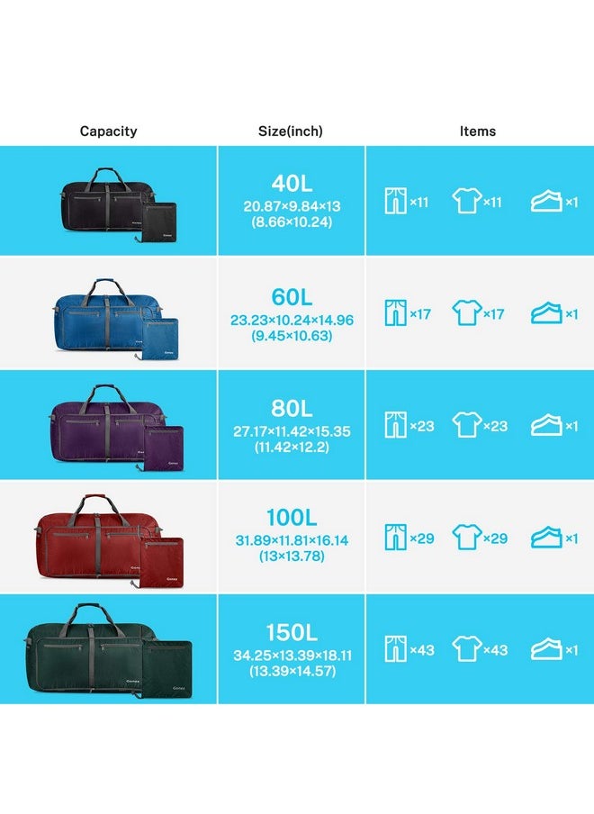 Gonex Large Foldable Travel Duffle Bag 150L Red with Shoes Compartment, Lightweight Packable Water Repellent for Gym Weekender Camping Bag