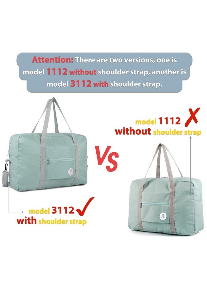 Narwey For Spirit Airlines Foldable Travel Duffel Bag Tote Carry on Luggage Sport Duffle Weekender Overnight for Women and Girls (1112 Mint Green)