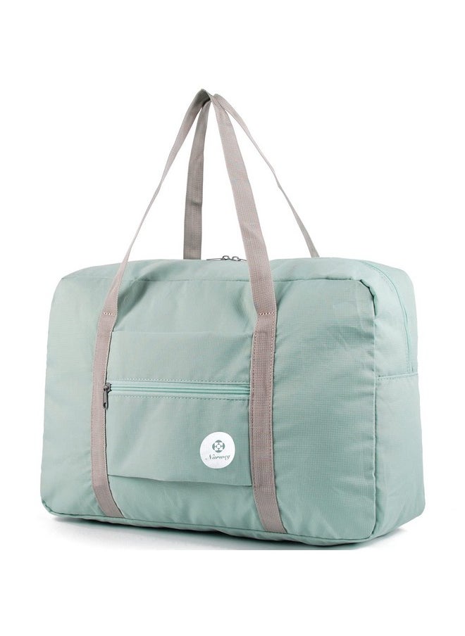 Narwey For Spirit Airlines Foldable Travel Duffel Bag Tote Carry on Luggage Sport Duffle Weekender Overnight for Women and Girls (1112 Mint Green)