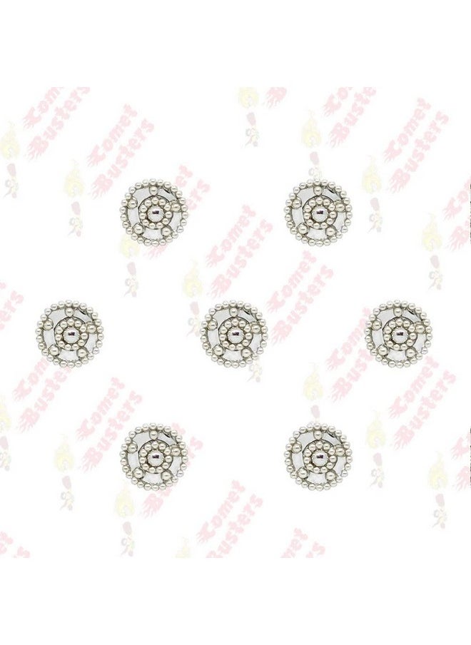 Comet Busters Beautiful Silver Round Bindi (8mm) (BIN1683)