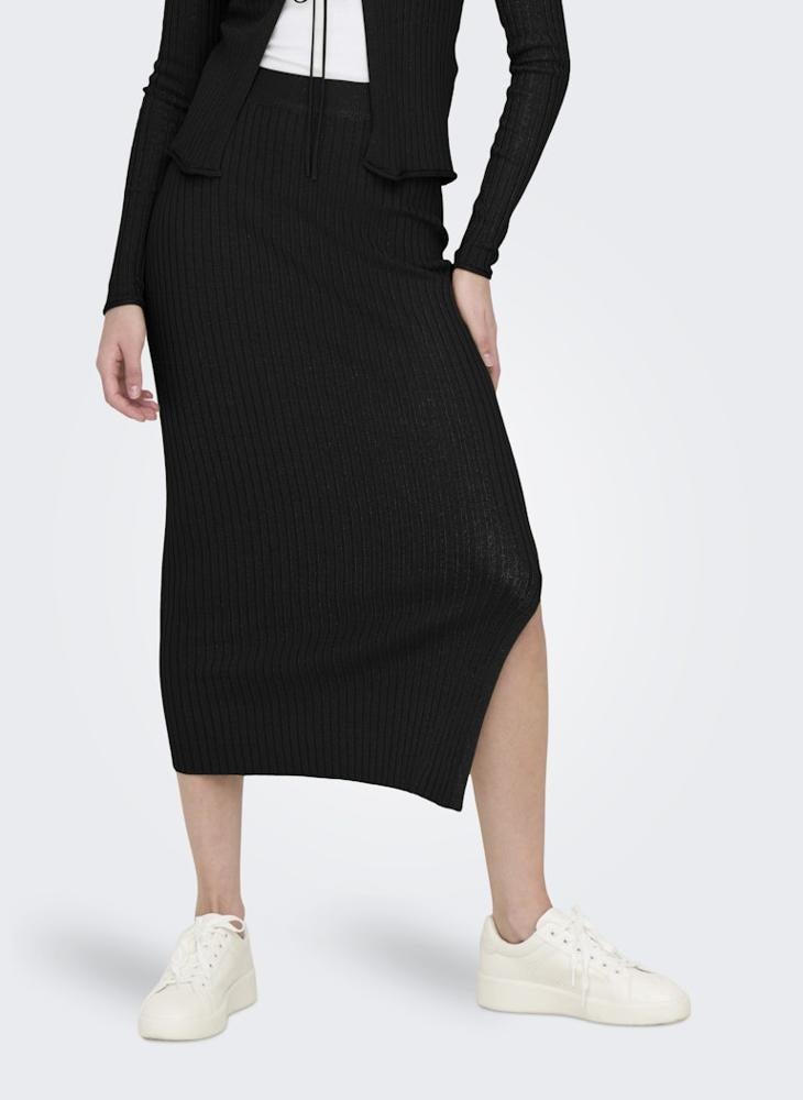 High Waist Knitted Skirt