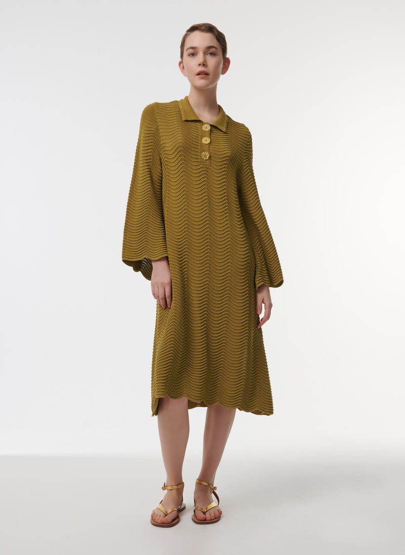 Textured Scallop Knit Kaftan