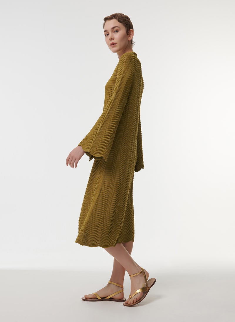Textured Scallop Knit Kaftan