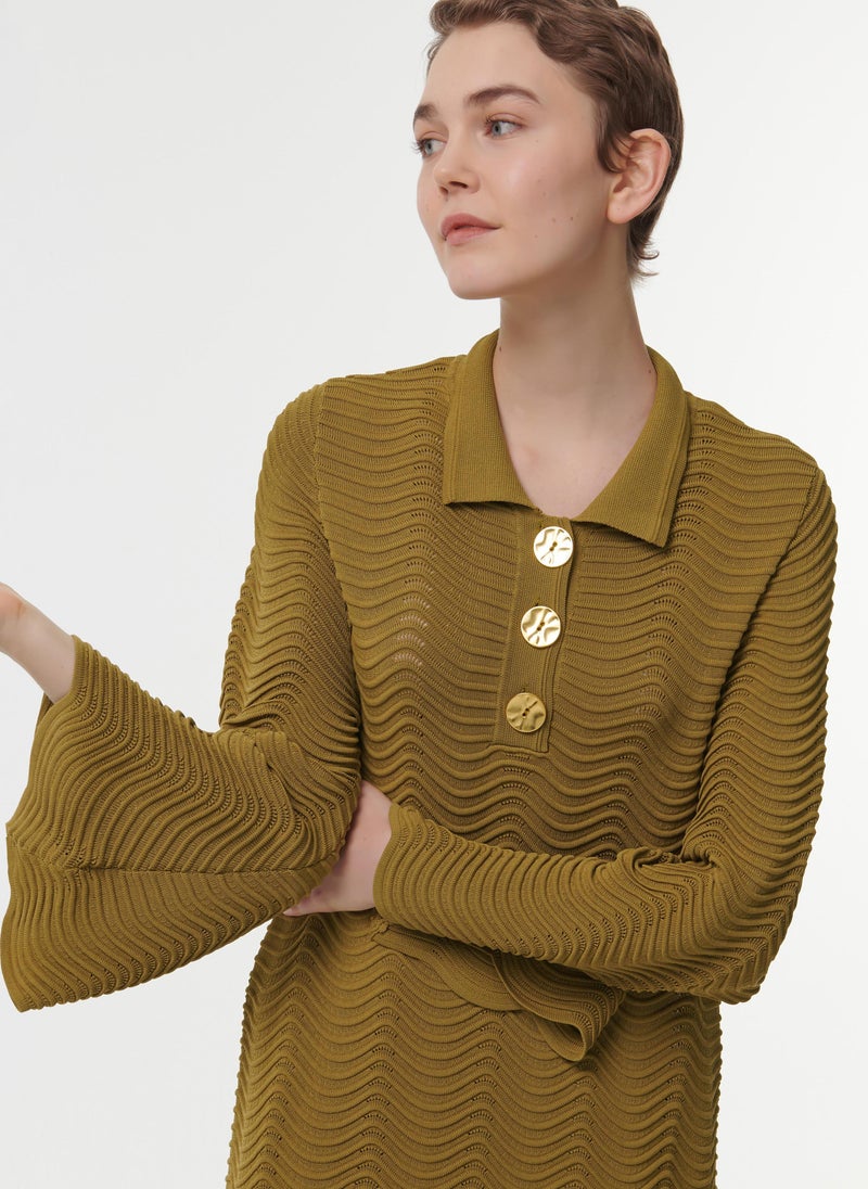 Textured Scallop Knit Kaftan