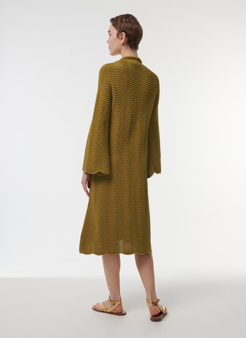 Textured Scallop Knit Kaftan