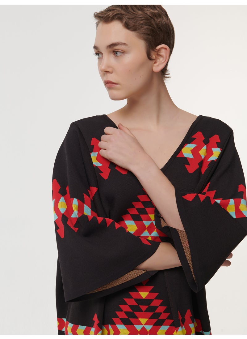 Jacquard Knitted Kaftan