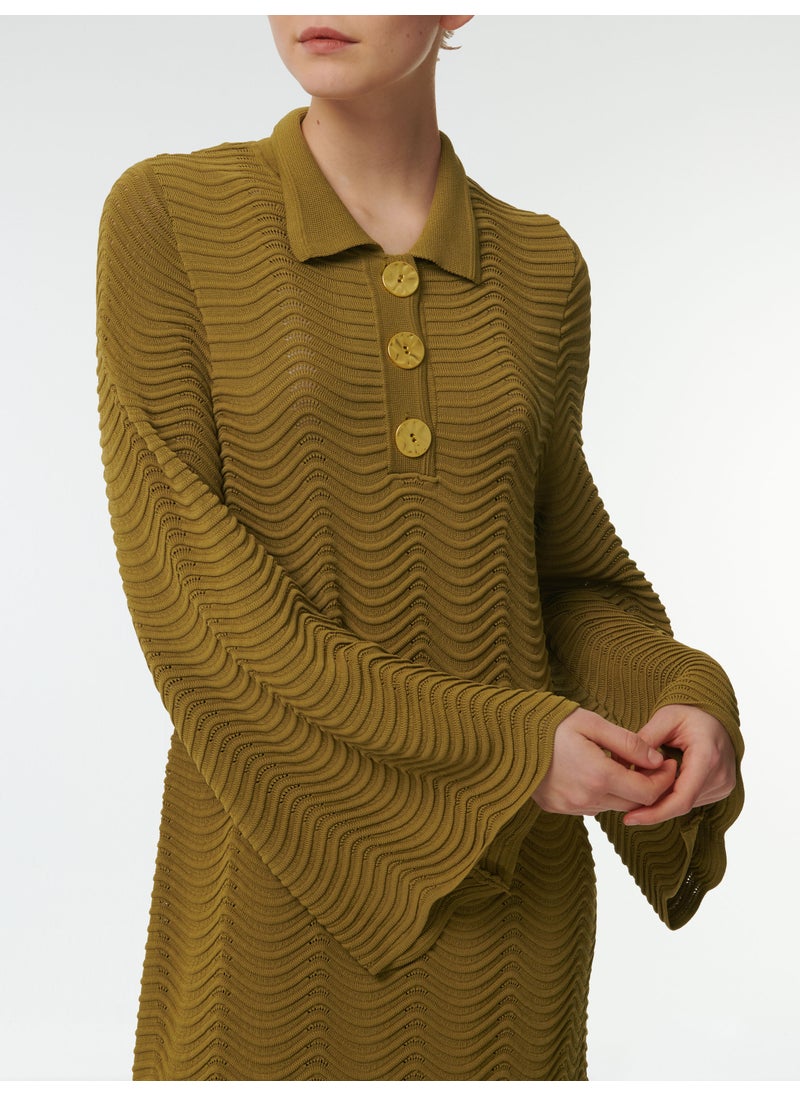 Textured Scallop Knit Kaftan