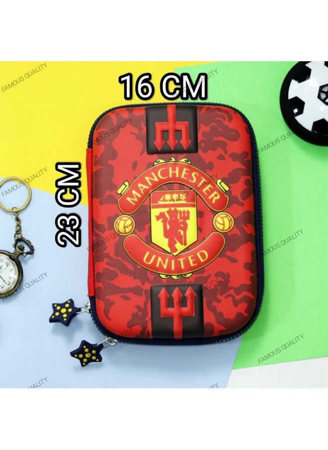 FAMOUS QUALITY Ethylene Vinyl Acetate (Eva) Stylish 3D-Premium Pencil Boxes For Boys Fcb Football Club 3D Eva Hardtop Pencil Pouches For Girls And Boys (Rainbow Color), Multicolor