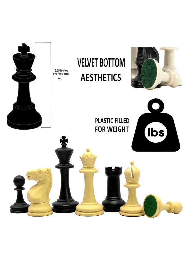 StonKraft - Tournament Chess Pieces (with Two Extra Queens) Chessmen Staunton Coins (3.75