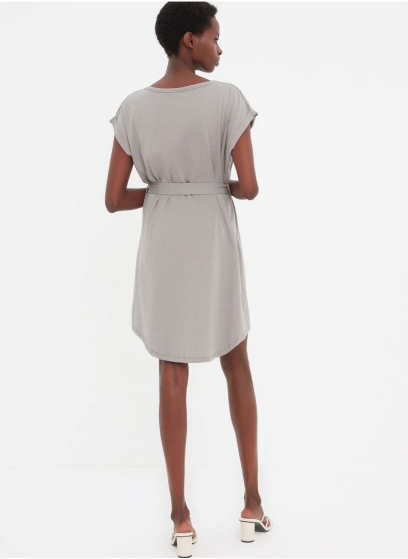 Button Detail Knitted Dress