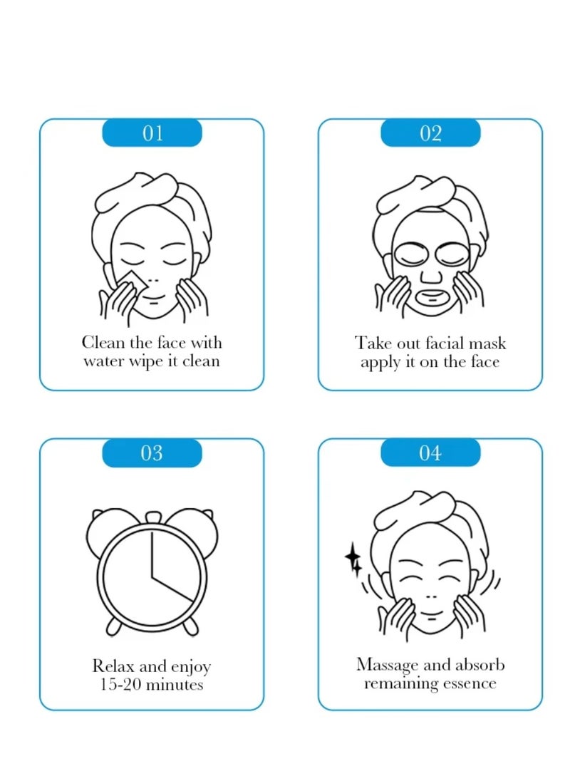 10 Pcs Firming Moist Capsule Vitamin B Mask Set Hydration Moisturizing Repair Whitening Freckle Smooth Skin Facial Mask Brighten Skin Care Sheet Face Mask for Women and Men Water Fit Face Skin