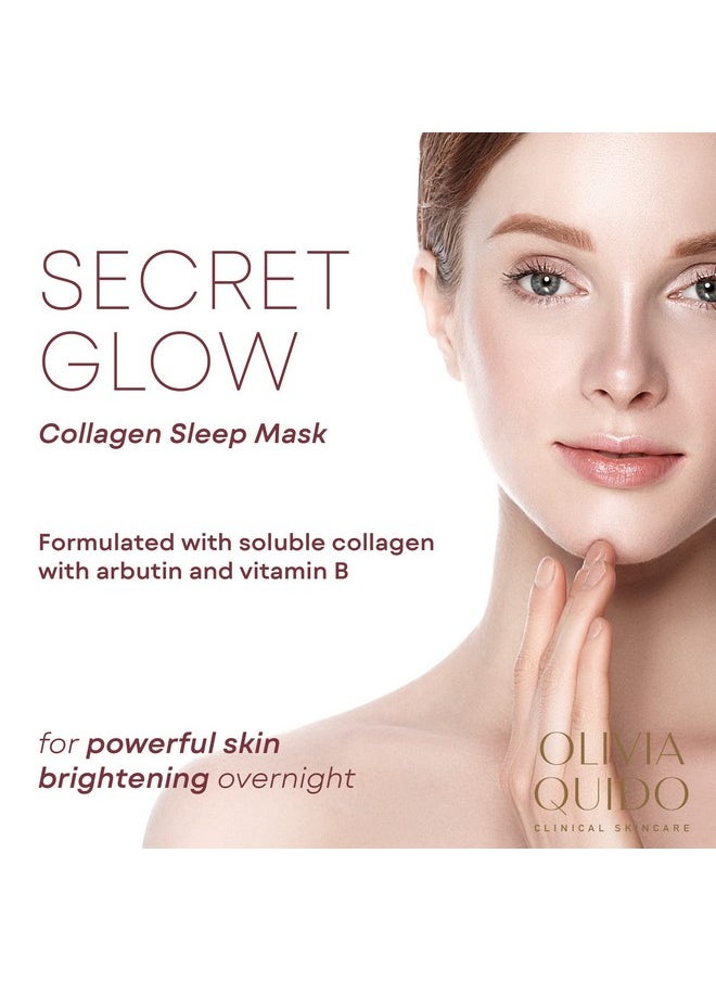 Clinical Skin Care Secret Glow |Anti-Aging Collagen White Mask | Brightening Night Cream For Face And Neck| Intense Brightening Glutathione Formula Smoothens For Dewy & Glowing Complexion