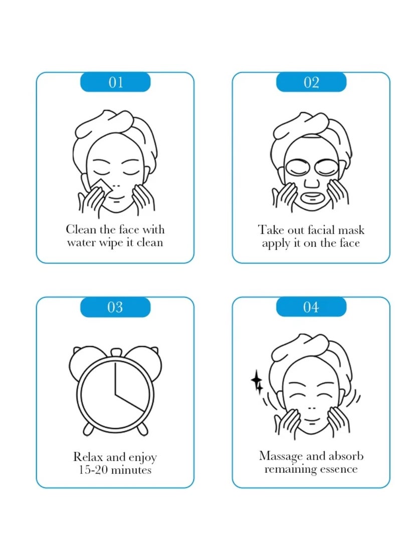 10 Pcs Whitening Tender Capsule Vitamin A Mask Set Hydration Moisturizing Firming Repair Whitens Freckle Smooth Skin Facial Mask Brighten Skin Care Sheet Face Mask for Women and Men Water Fit Face Skin