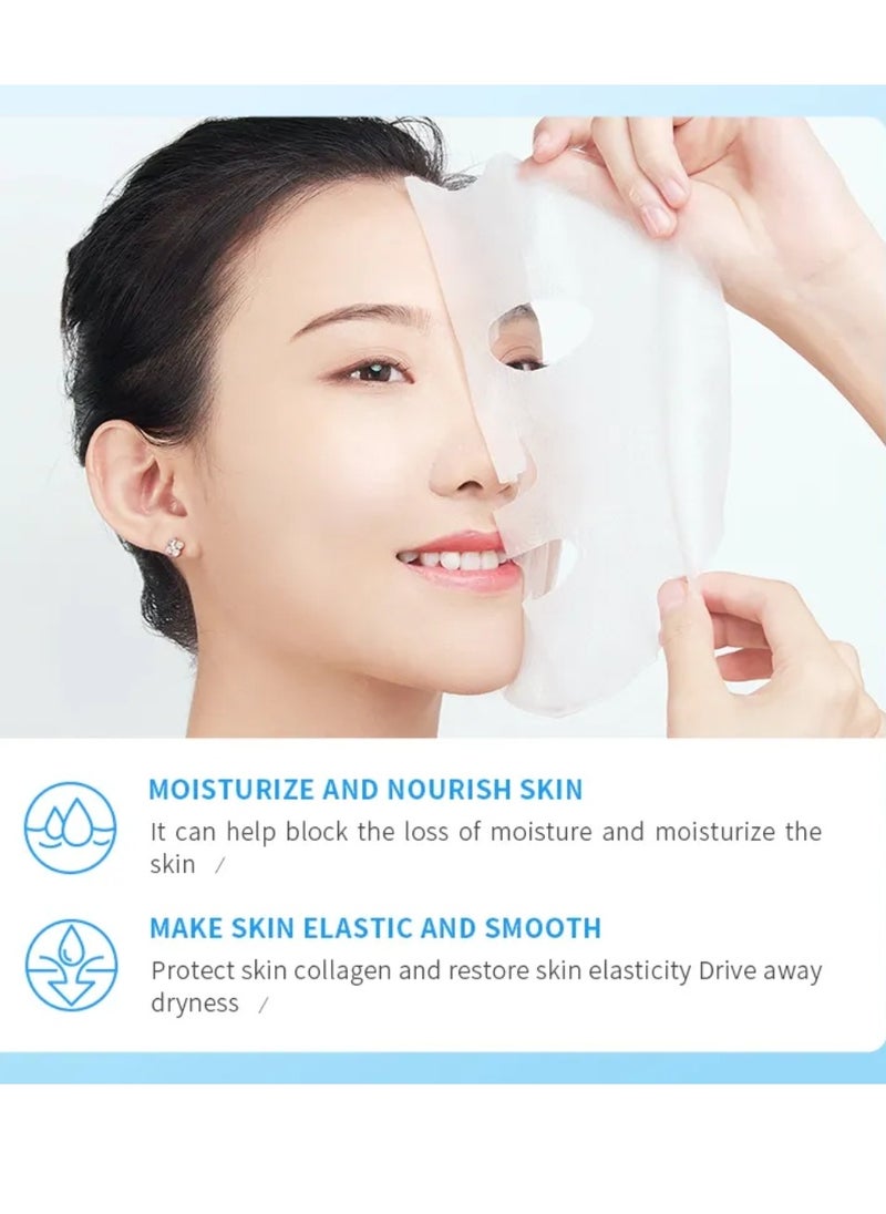 10 Pcs Hyaluronic Acid Facial Mask Set Moisturizing Hydrating Nourishing Deep Repair Essence Sheet Mask for Skin Care Youth Skin Glow Face Sheet Mask For Women and Men Youthful Glow Skin