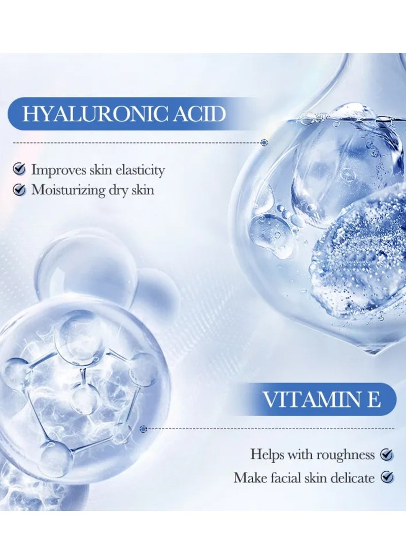 10 Pcs Hyaluronic Acid + Vitamin A Firming Repairing Essence Facial Mask Set  Hydrating Ultra Moisturizing Anti Wrinkle Brightening Soothing Long Lasting Water Locking Skin Care Face Mask Sheet for Women and Men