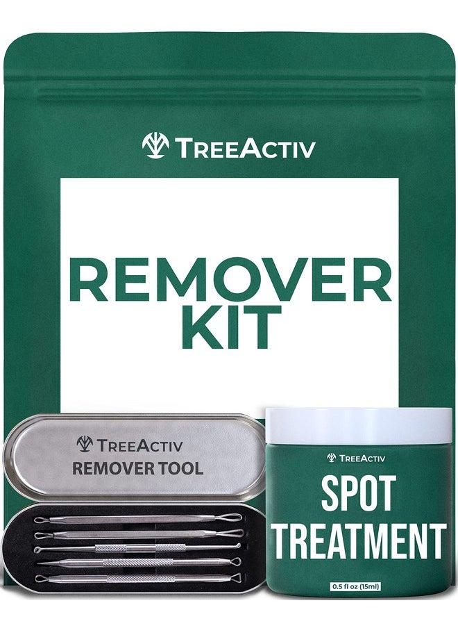 TreeActiv Spot Treatment 0.5oz + Remover Kit Bundle, Includes Spot Treatment and Remover Tool, Bentonite Clay, Tea Tree Oil, Aloe Vera, Clearer Skin in 2 Weeks