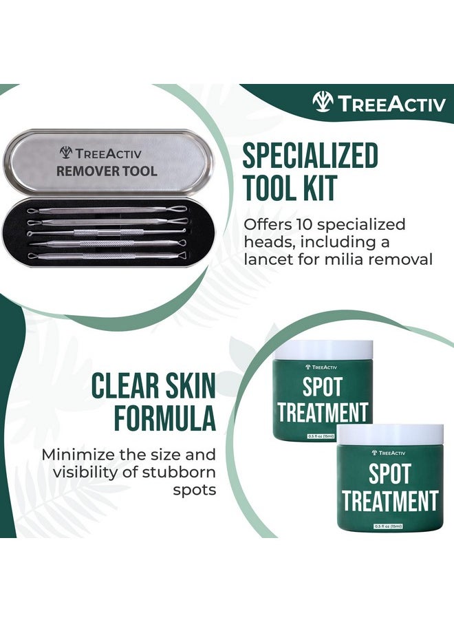 TreeActiv Spot Treatment 0.5oz + Remover Kit Bundle, Includes Spot Treatment and Remover Tool, Bentonite Clay, Tea Tree Oil, Aloe Vera, Clearer Skin in 2 Weeks