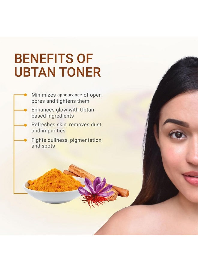 Ubtan Toner, 130Ml With Turmeric, Saffron & Sandalwood Extracts For Pore Minimizing And Glow