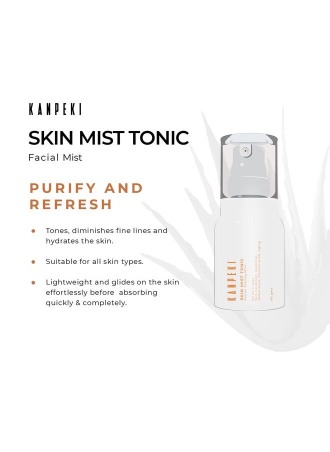 Skin Mist Tonic|Facial Mist|Reduces Sensitivity&Discoloration,Provides Hydration,Counteracts Sign Of Ageing|Contains Aloe Vera,Honey&Mesua Ferrea|Japanese Skin Care Product|All Skin Types|60G