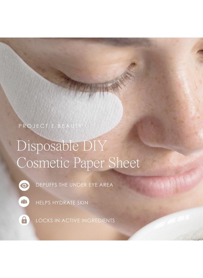 Project E Beauty 500pcs Disposable DIY Non-Woven Eye Mask Paper DIY Cotton Eye Care Mask | for Skincare & Spa Salon Use | Cosmetic Facial Paper for Toner, Serum, or Lotion (500, Eye Zone)