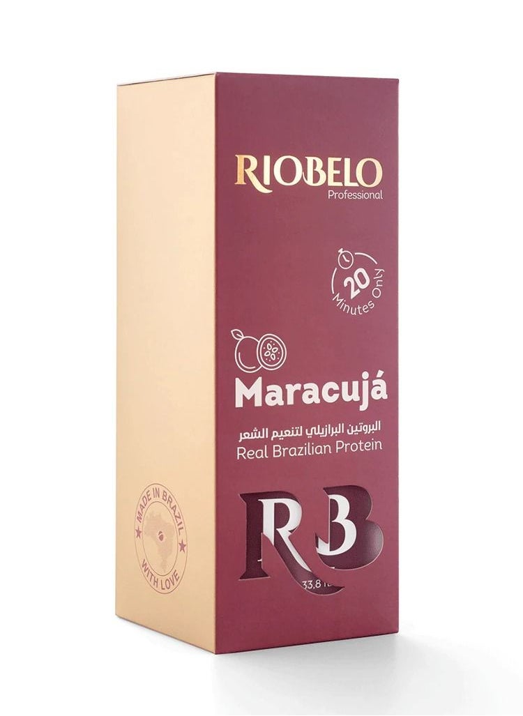 Hair Protein, Maracujá Protein Treatment for Hair, Brazilian Protein Hair for Normal & Curly Hair by RIOBELO Professional Real - 1L