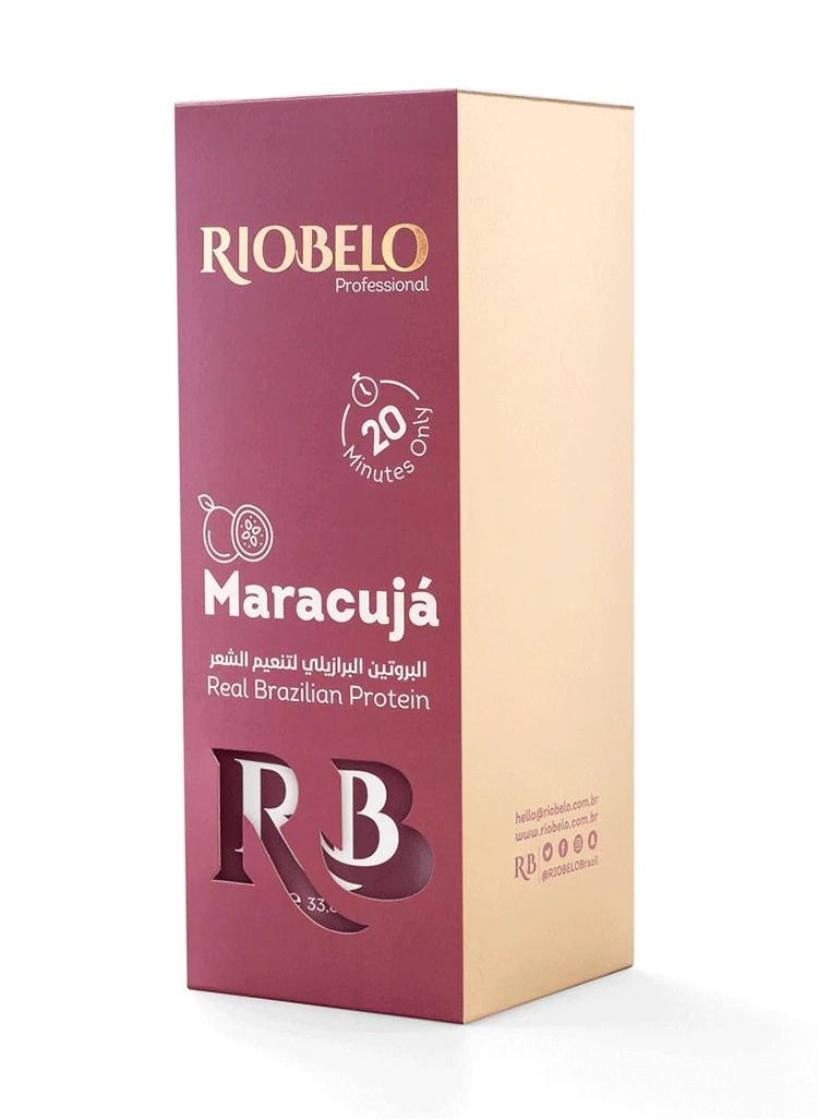 Hair Protein, Maracujá Protein Treatment for Hair, Brazilian Protein Hair for Normal & Curly Hair by RIOBELO Professional Real - 1L