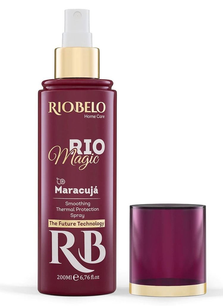 Heat Protection Spray, Maracuja Spray Heat Protectant for Hair, Smoothing Thermal Hair Protection Spray for Normal & Curly Hair by RIOBELO Brazil Rio Magic - 200ml