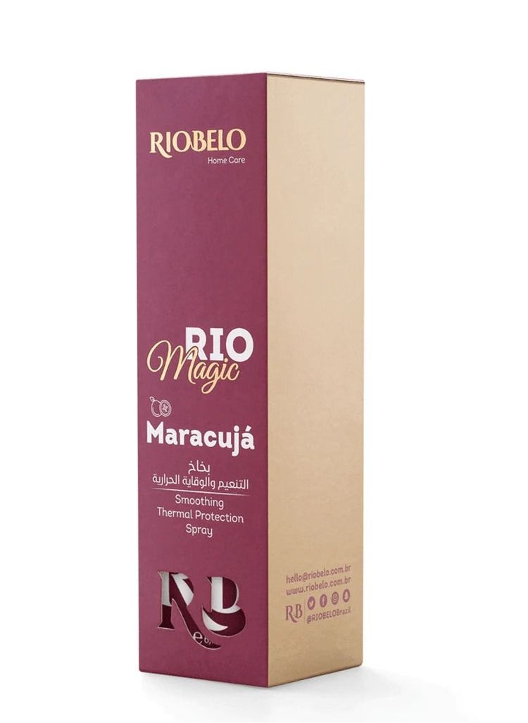 Heat Protection Spray, Maracuja Spray Heat Protectant for Hair, Smoothing Thermal Hair Protection Spray for Normal & Curly Hair by RIOBELO Brazil Rio Magic - 200ml