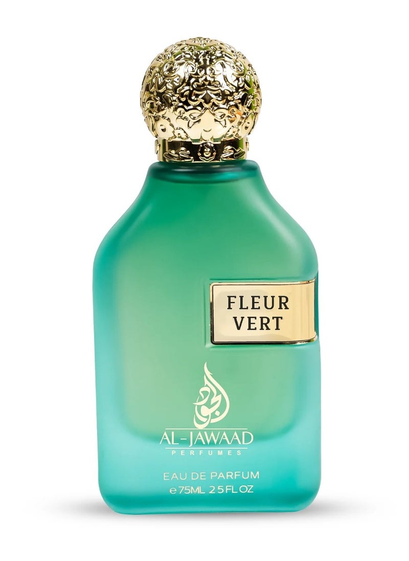 Al Jawaad Perfume fo Women 75ml Fleur Vert, Eau De Parfum for Women, Long Lasting Attractive Earthy and Woody Fragrance