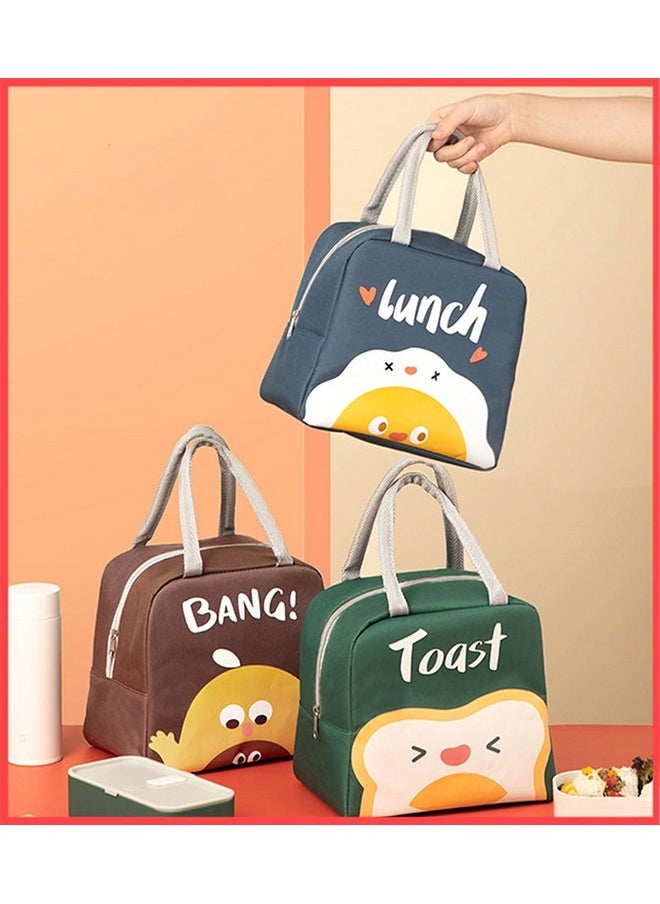 wolpin Insulated Lunch Bags for Office Women, Men, Kids Travel Box/Tiffin/Storage Bag, College & School (Blue Egg)