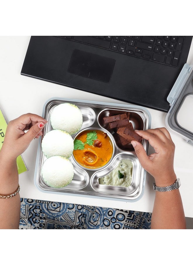 Femora High Stainless Steel, 4 Compartment Container Lunch Box for Office-College-School - (4 Pots)…