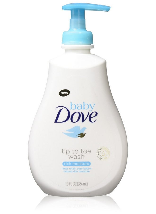 Baby Dove Rich Moisture Tip to Toe Wash and Shampoo 13 oz, Pack of 4